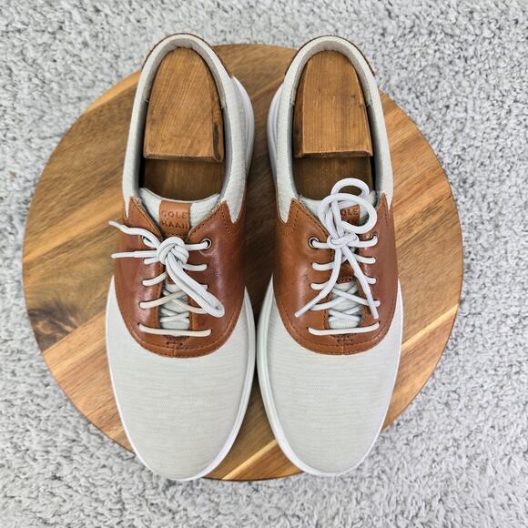 Cole Haan Grand Os Gray Brown U Throat Casual Saddle Oxford Sneaker Mens 9 M - Picture 5 of 13